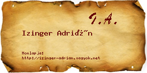 Izinger Adrián névjegykártya